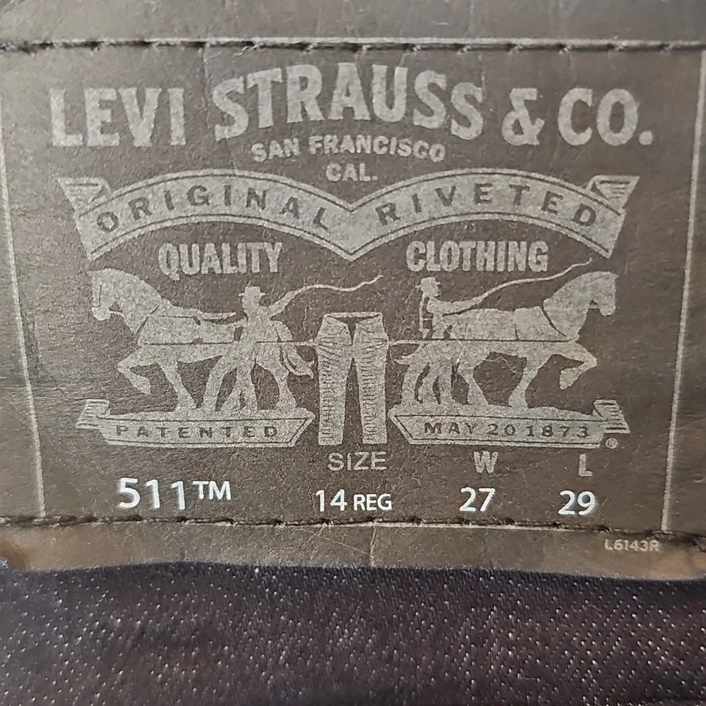 Levi's Boys Dark Blue Slim Jeans, Size 14 Reg - Picture 5 of 5